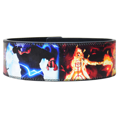 Anime Weight Lifting Belt with Naruto theme Heavy Duty Leather for Gym Strength Training, Weightlifting, and Powerlifting, Adjustable (Basic Buckle)