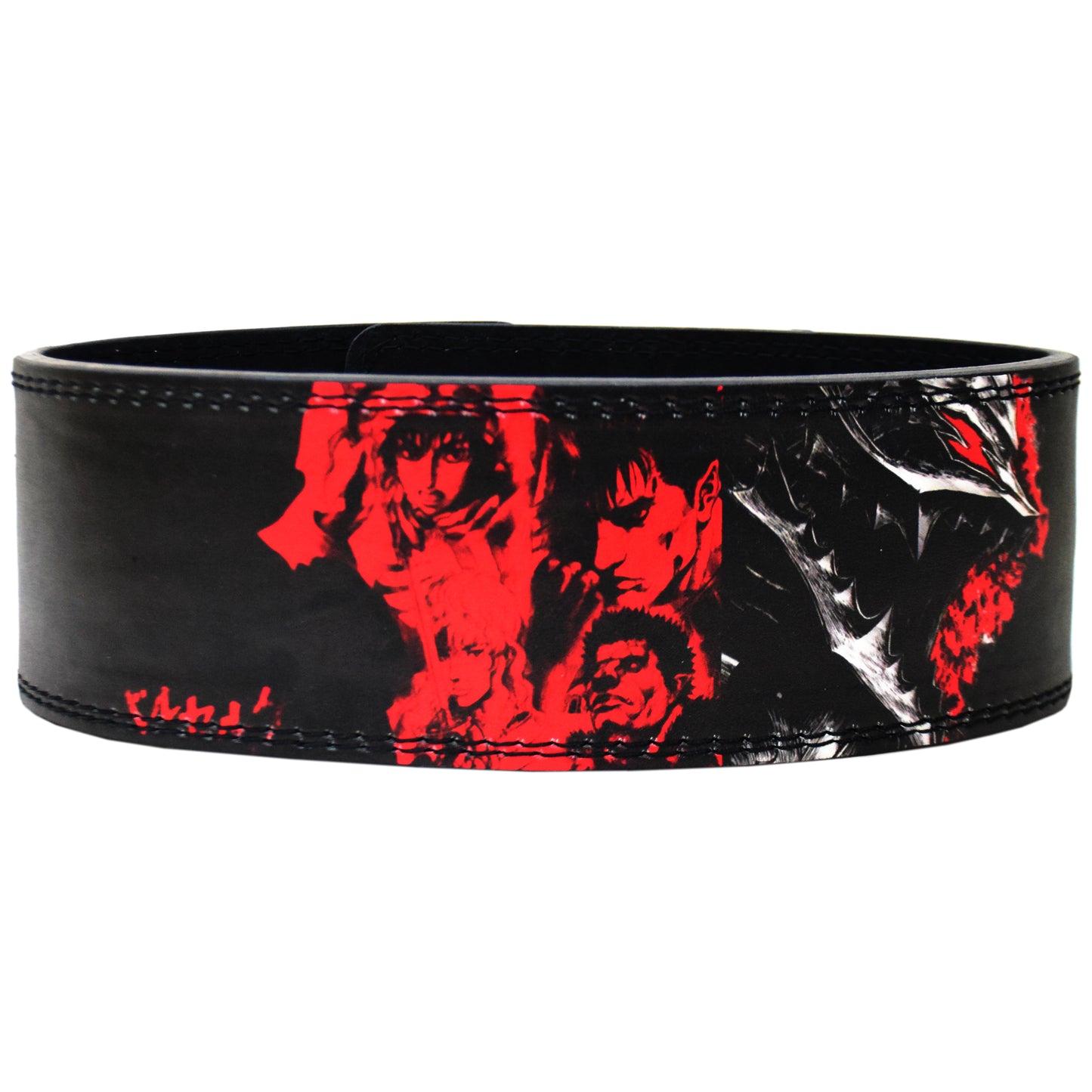Anime Weight Lifting Belt with Berserk Guts Sacrifice Symbol Heavy Duty Leather for Gym Strength Training, Weightlifting, and Powerlifting, Adjustable (Basic Buckle)