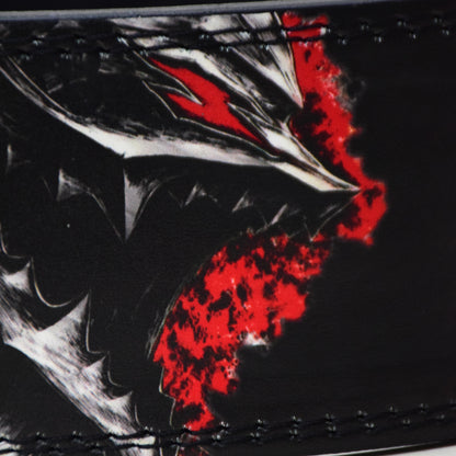 Anime Weight Lifting Belt with Berserk Guts Sacrifice Symbol Heavy Duty Leather for Gym Strength Training, Weightlifting, and Powerlifting, Adjustable (Basic Buckle)