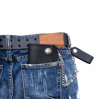 Set of 3 – 2 Wallets + 1 Genuine Leather Belt – Biker Gift Set
