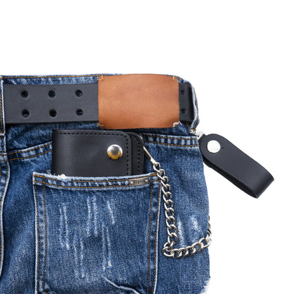 Set of 3 – 2 Wallets + 1 Genuine Leather Belt – Biker Gift Set