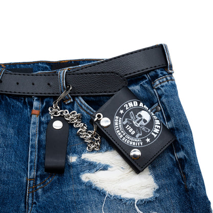 Set of 3 – 2 Wallets + 1 Genuine Leather Belt – Biker Gift Set