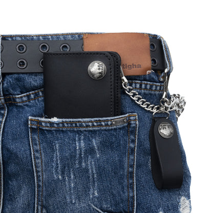 Set of 3 – 2 Wallets + 1 Genuine Leather Belt – Biker Gift Set