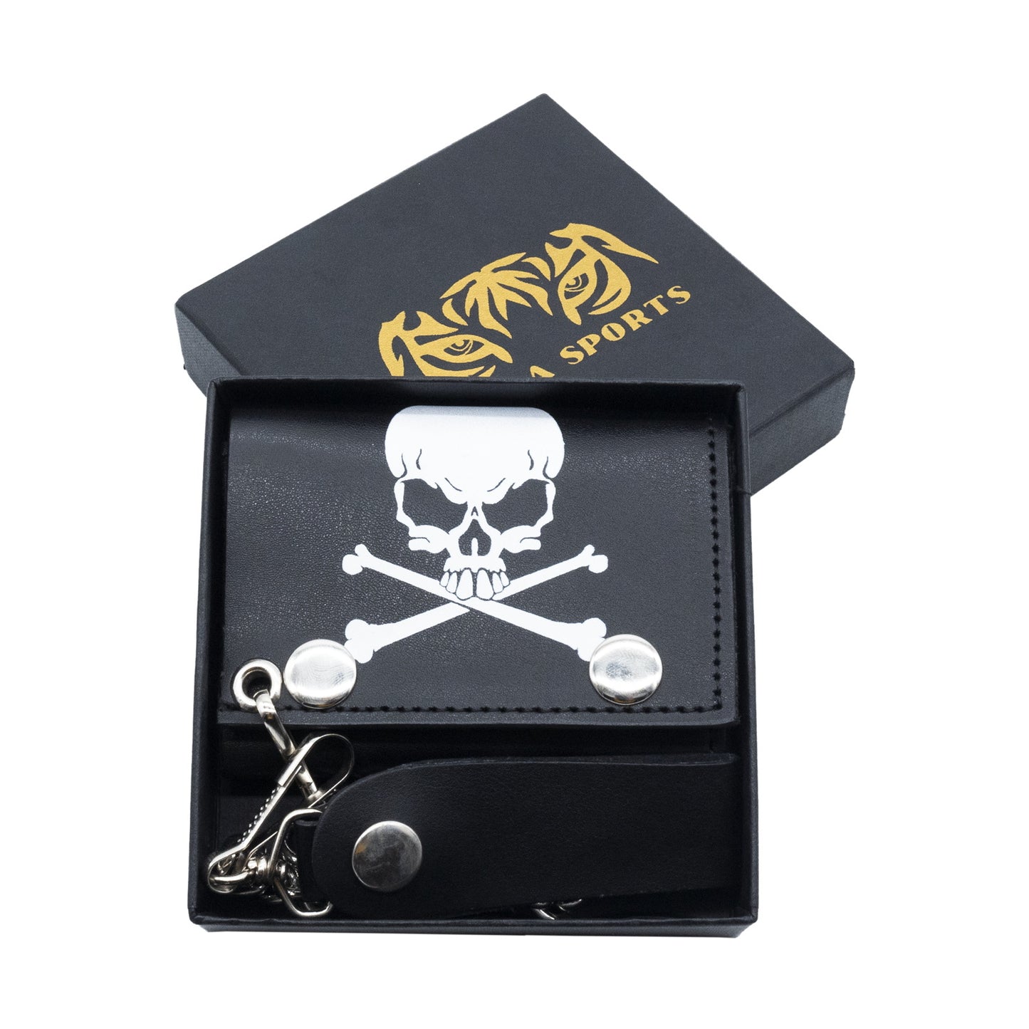 Set of 3 – 2 Wallets + 1 Genuine Leather Belt – Biker Gift Set