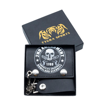 Set of 3 – 2 Wallets + 1 Genuine Leather Belt – Biker Gift Set