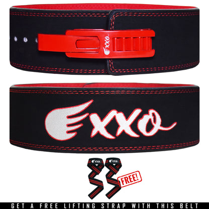 Exxo Weightlifting Lever Belt Made of Genuine Cow Leather 10mm Thick Heavy duty Belt for Men & Women Lower Back Support for Gym Workouts Deadlifts Squats Powerlifting